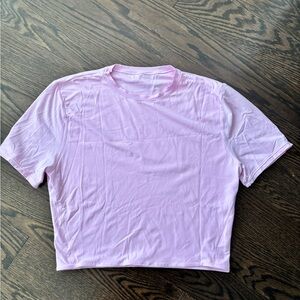 Lululemon Wundermost Ultra-Soft Cropped T-Shirt - Vitapink